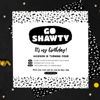 Convites Vai Shawty É o teu aniversário, Festa de Rap Hip H