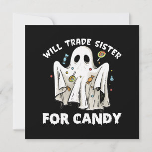 Convites vai trocar irmã por doces fantasma fofo de hallowe