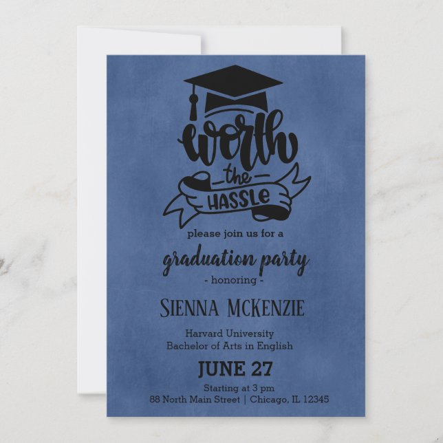 Convites Vale a pena - Azul (Frente)