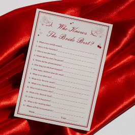 Convites Valentine Bridal Shower Who Knows Bride Best Card