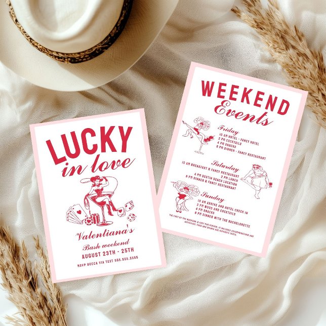 Convites Valentine lucky bachelorette in love party (Criador carregado)