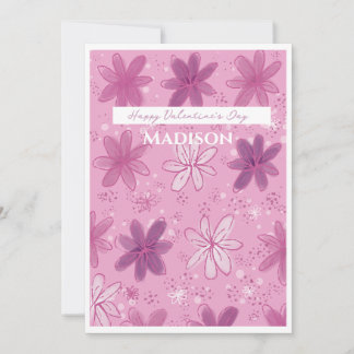 Convites Valentine’s Day flower card 