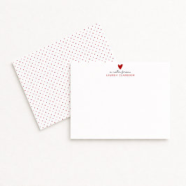 Convites Valentine’s Day Red Heart stationery Note Card