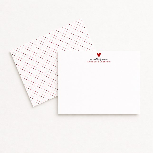 Convites Valentine’s Day Red Heart stationery Note Card (Criador carregado)
