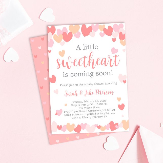 Convites Valentine's Baby Shower Invitation (Criador carregado)