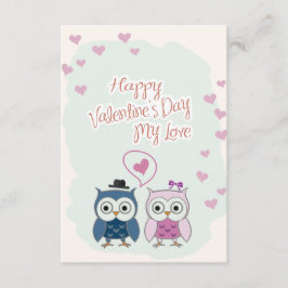 Convites Valentine's Day Card Cute Owns Couple