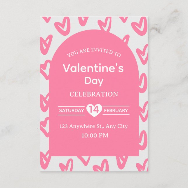Convites Valentine's Day Invitation Card (Frente)