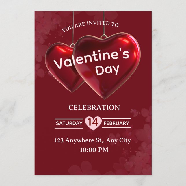 Convites Valentine's Day Invitation Card (Frente)