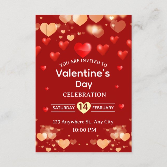 Convites Valentine's Day Invitation Card (Frente)