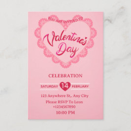 Convites Valentine's Day Invitation Card