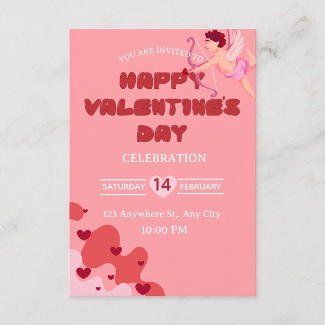 Convites Valentine's Day Invitation Card (Frente)