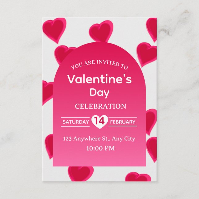 Convites Valentine's Day Invitation Card (Frente)