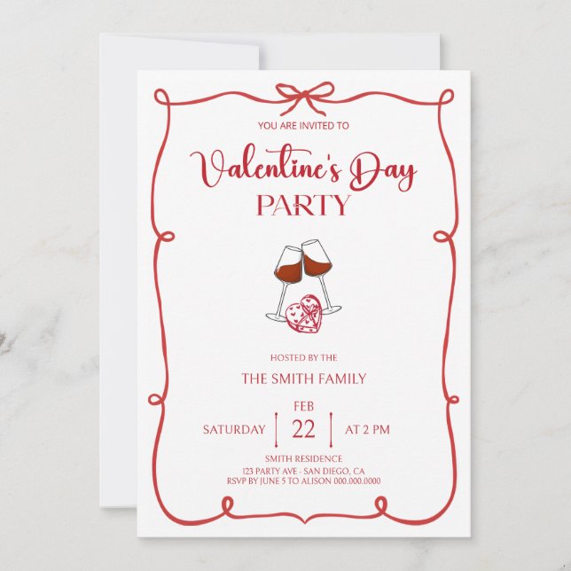 Convites  Valentine's day party (Frente)