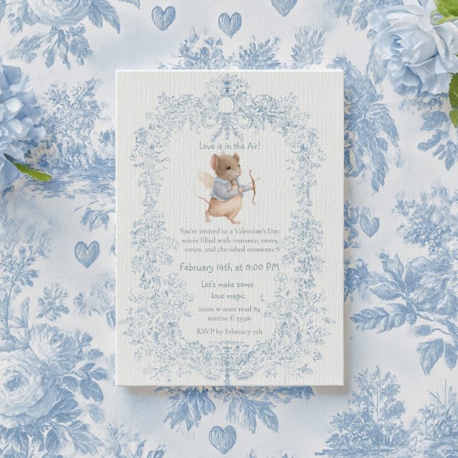 Convites Valentine's Day Party Mouse Themed Invitation (Criador carregado)