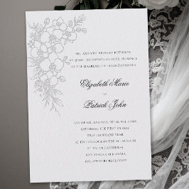Convites Valsa de Orquídea Formal Tradicional Marfim Casame