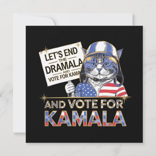 Convites Vamos acabar com o Dramala e votar em Kamala (Frente)