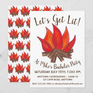 Convites Vamos Acampar Festa de Fogo de Acampamento Festa d