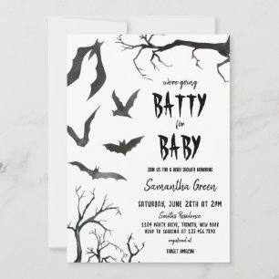 Convites Vamos ao Batty para o Chá de fraldas
