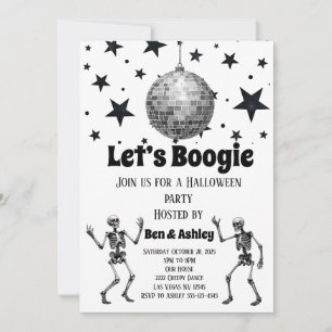 Convites Vamos Bogie Dance Disco Ball Halloween