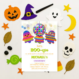 Convites Vamos BOO-gie Festa de Aniversário de Halloween Di