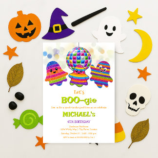 Convites Vamos BOO-gie Festa de Aniversário de Halloween Di