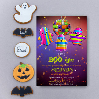 Convites Vamos BOO-gie Festa de Aniversário de Halloween Di
