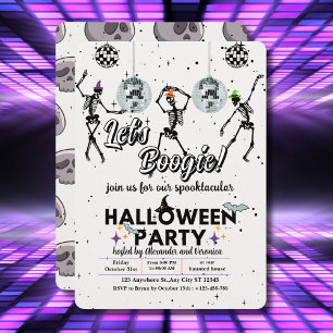 Convites Vamos Boogie Skeletons Dance Disco Festa de Hallow