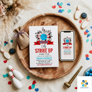 Convites Vamos Bowl! Boliche de Festa de aniversário para c