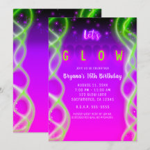 Vamos Brilhar Roxo Rosa Verde Neon Festa Sweet 16