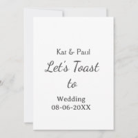 Vamos brindar ao casamento nome data casal simples