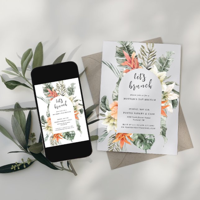 Convites Vamos Brunch | Brunch Floral Tropical do Dia das M (Criador carregado)