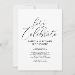 Convites Vamos celebra Festa de noivado Chic Simples