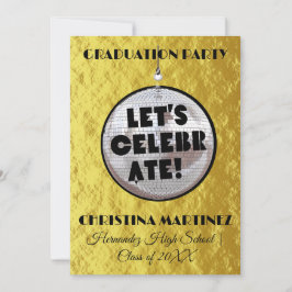 Convites Vamos Celebrar a Festa da Bola de Discoteca de FOR