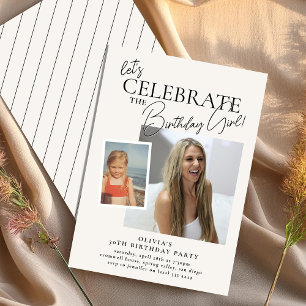 Convites Vamos Celebrar' Antes e Agora Aniversário de Adult