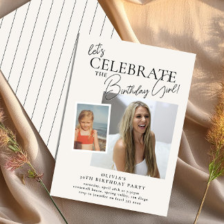 Convites Vamos Celebrar' Antes e Agora Aniversário de Adult