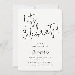 Convites Vamos Celebrar Celebração de Aniversário Minimalis