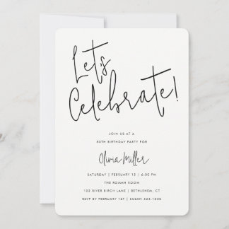 Convites Vamos Celebrar Celebração de Aniversário Minimalis