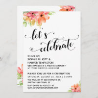 Vamos Celebrar Corações Script Florais Recepção