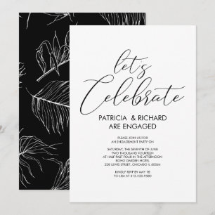 Convites Vamos Celebrar Festa de Noivado Simples e Elegante