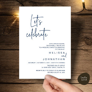 Convites Vamos Celebrar, Jantar de Festa de Casamento Intim