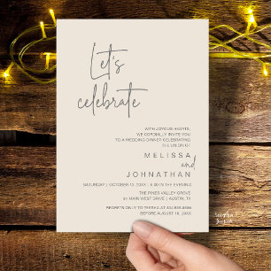 Convites Vamos Celebrar, Jantar de Festa de Casamento Intim