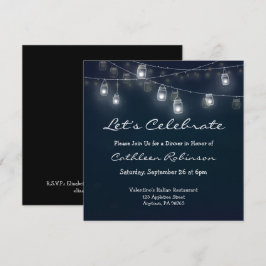 Convites Vamos Celebrar Luzes de Jarro de Mason para Jantar