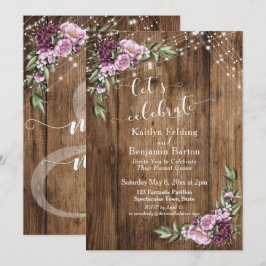 Convites Vamos Celebrar Luzes Florais Rústicas na Recepção