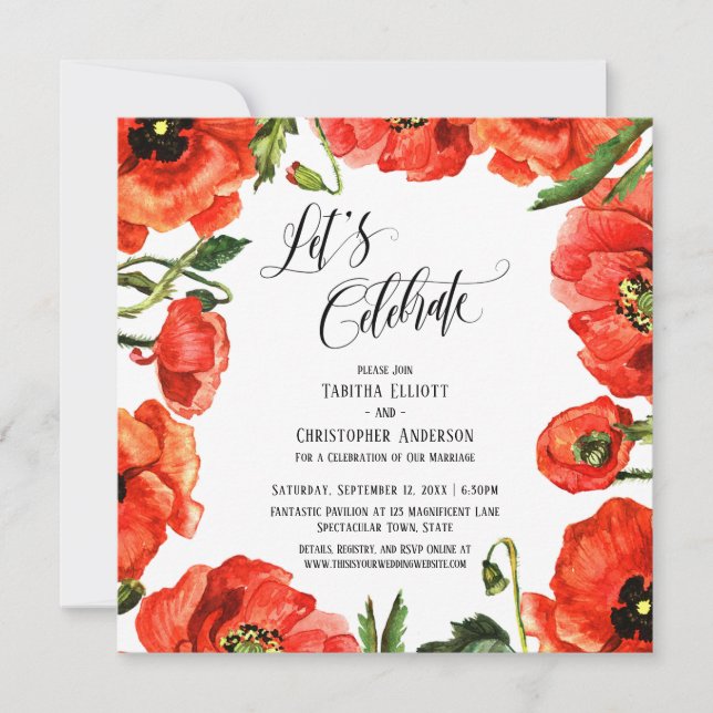 Convites Vamos Celebrar Populações Vermelhas Recepção da Te (Frente)