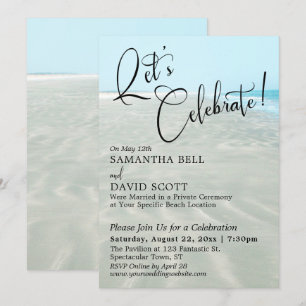 Convites Vamos Celebrar Recepção de Água de Areia Ondulada 