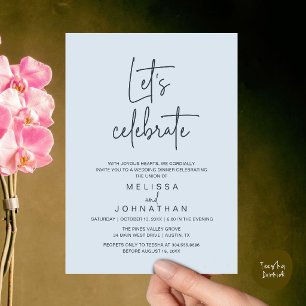 Convites Vamos Celebrar, Recepção de Casamento Intimo