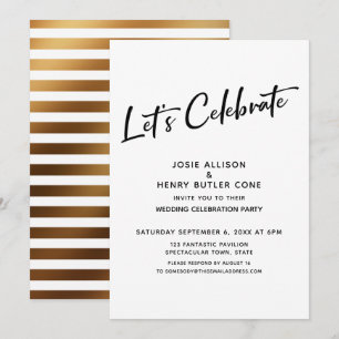 Convites Vamos Celebrar Recepção de Casamento + Listra Dour