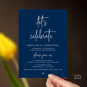 Convites Vamos Celebrar, Recepção de Casamento Minimalista 