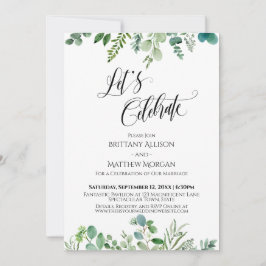 Convites Vamos Celebrar Recepção de Verduras de Eucalipto