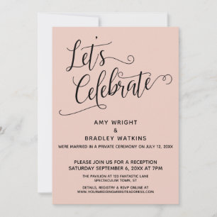 Convites Vamos Celebrar Recepção Exclusiva Elegant Blush